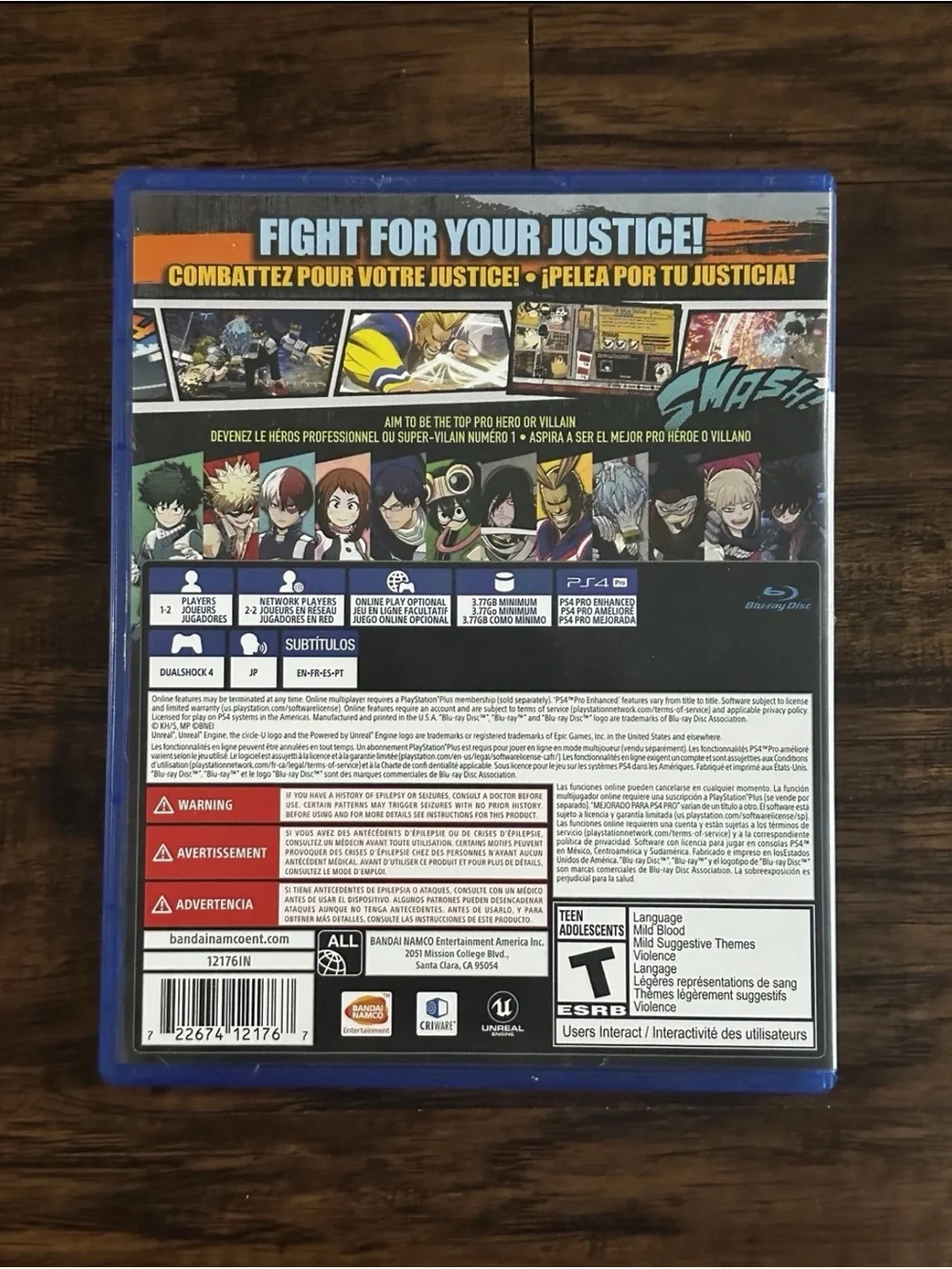 Sony PS4 My Hero One's Justice – Blue Case
